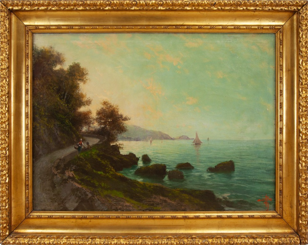 giacinto bo: Marina con vista dell'isola Gallinara